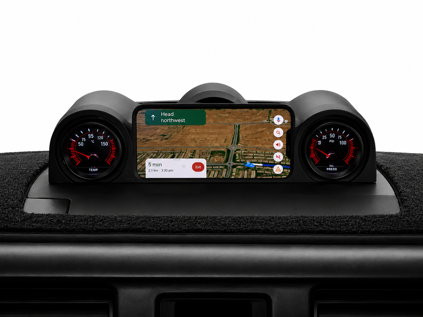 Toyota FJ Cruiser dual gauge and charging console by VNTR WORKS